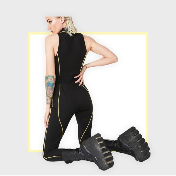 I Am Gia Darsha zip front jumpsuit - Picture 2 of 5